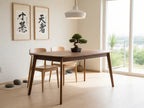 Mid-Century Modern Wooden Dining Table – Walnut Finish