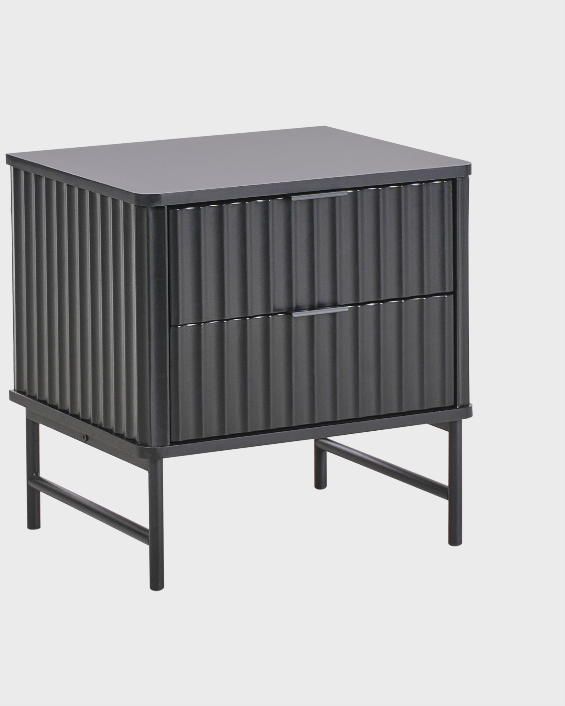 2 Drawer Bedside Table Glastonbury – Black