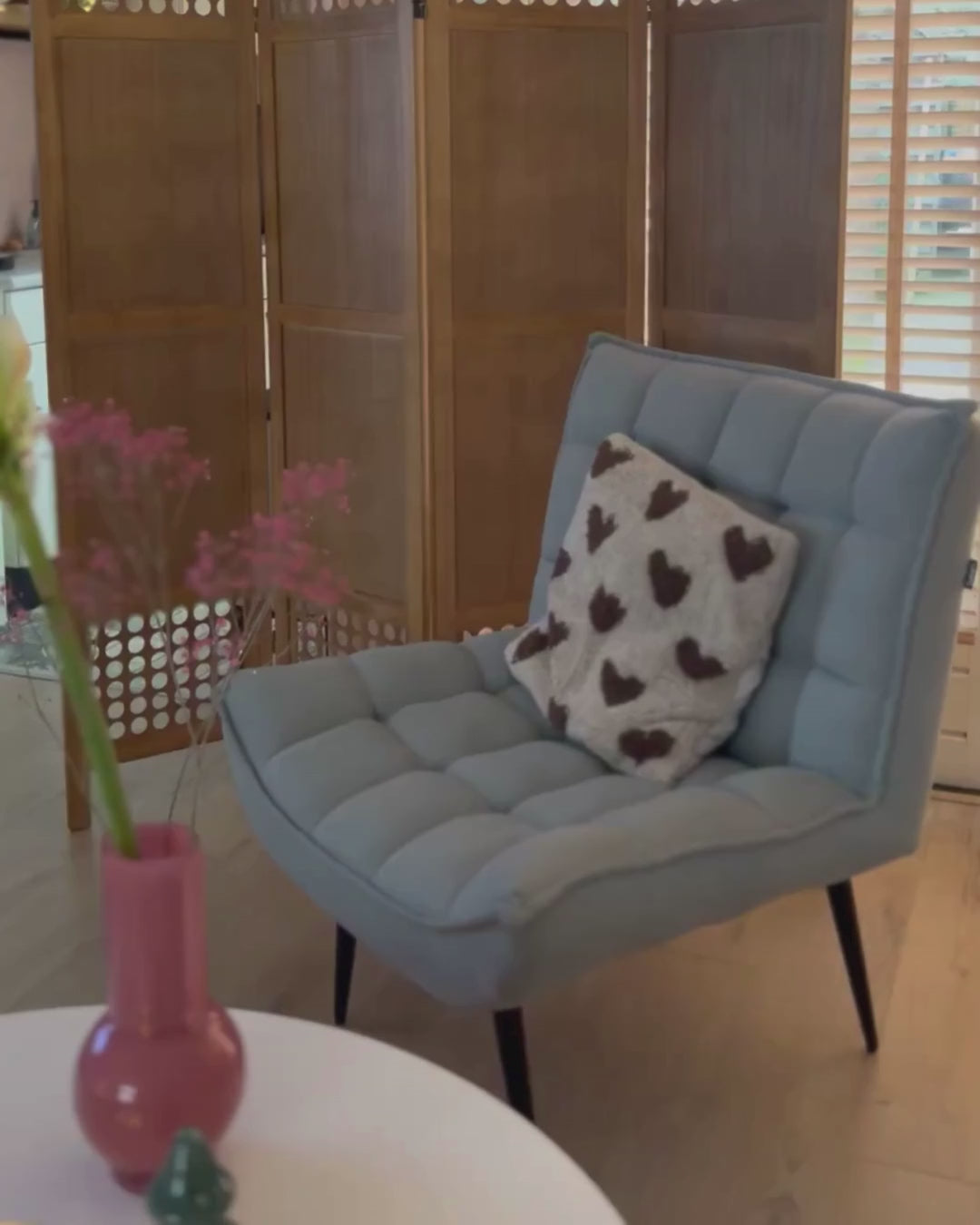 ALVESTA Boucle Mint Green Armchair – Modern Armless Accent Chair with Soft Upholstery