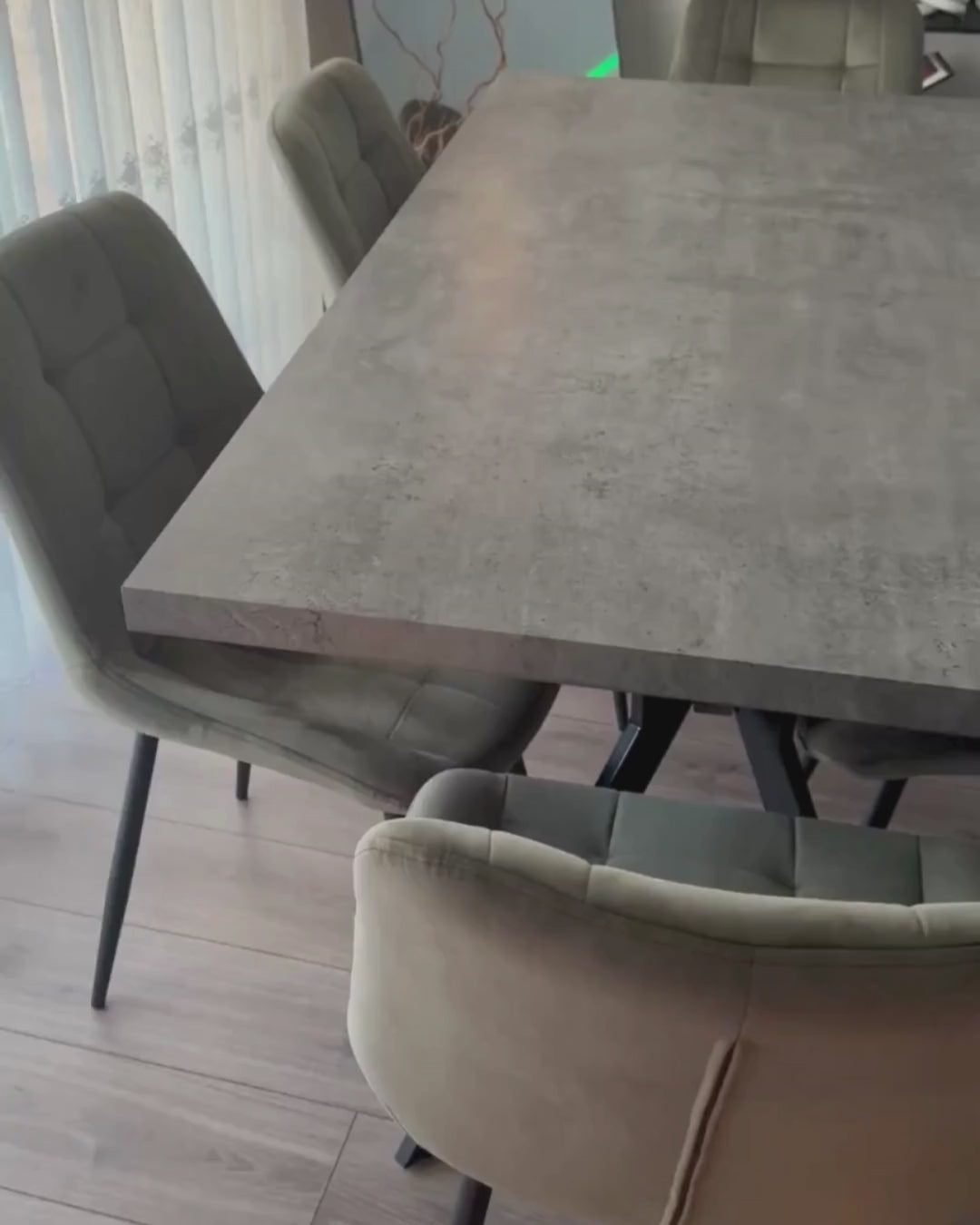 Dining Table BENSON Grey Concrete Effect 160 cm 90 cm
