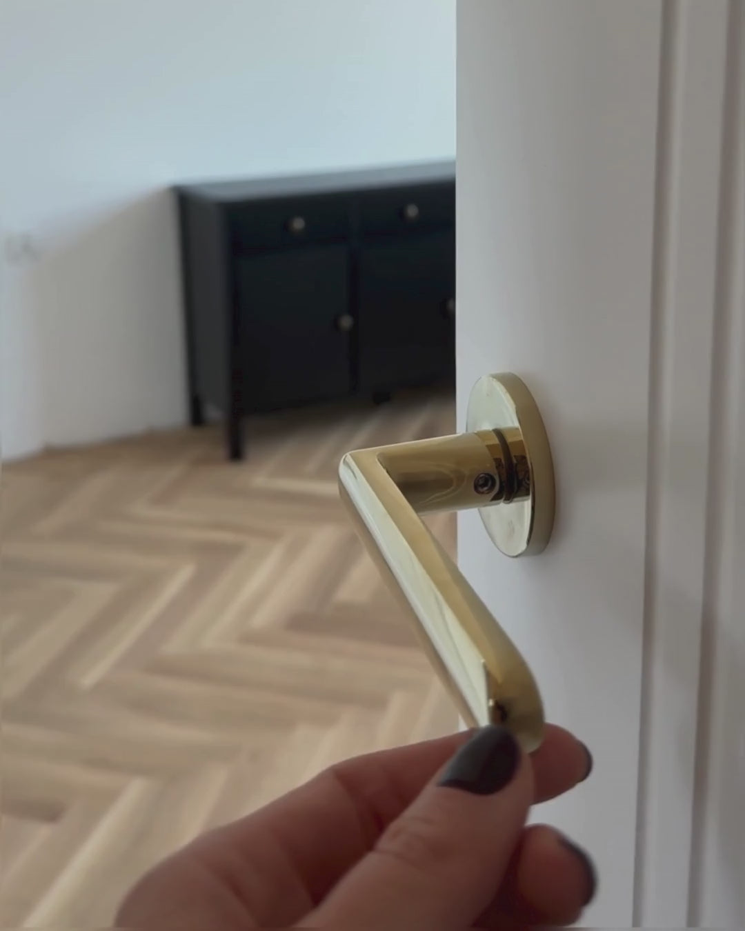 3 Door Sideboard OLATE Black, MDF Highboard Cabinet with Drawers, 120 cm