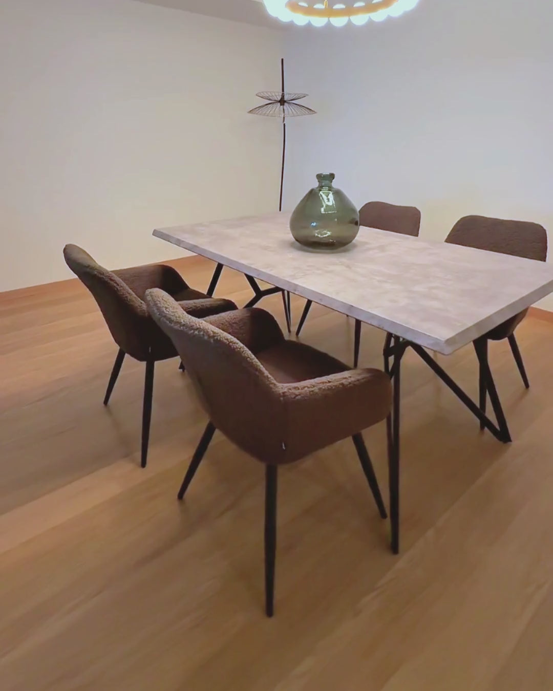 Dining Table BUSCOT Grey Concrete Effect 160 cm x 90 cm