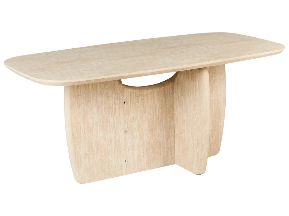 Dining Table TRAVERS Travertine Effect 180 × 90 cm