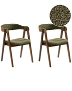 Modern Upholstered Dining Chair – Solid Wood Frame with Curved Backrest