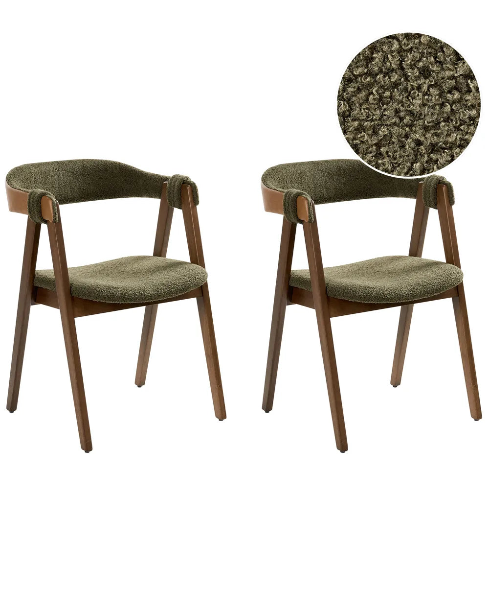 Modern Upholstered Dining Chair – Solid Wood Frame with Curved Backrest