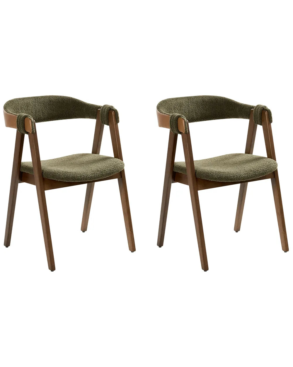 Modern Upholstered Dining Chair – Solid Wood Frame with Curved Backrest