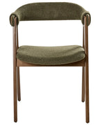 Modern Upholstered Dining Chair – Solid Wood Frame with Curved Backrest