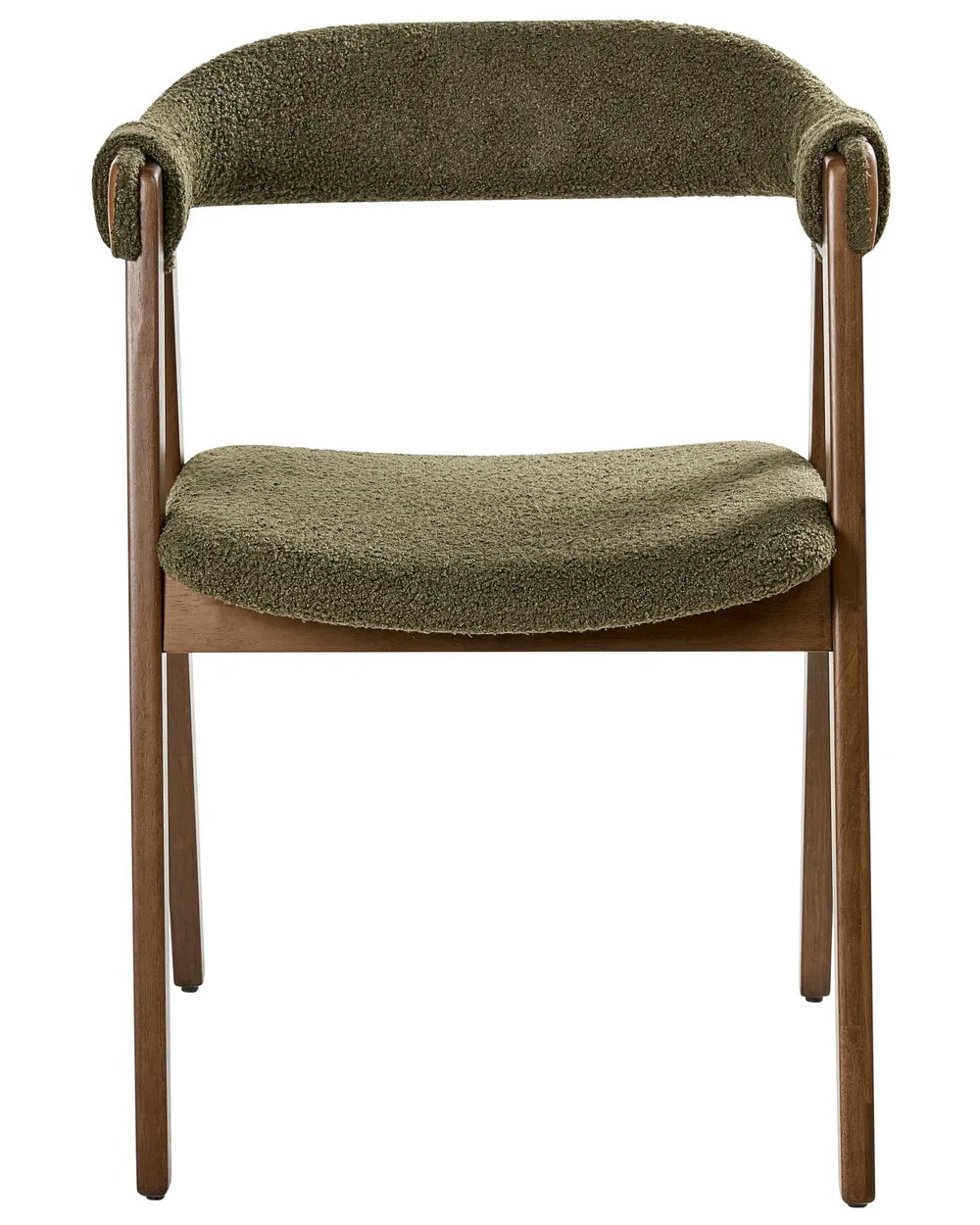 Modern Upholstered Dining Chair – Solid Wood Frame with Curved Backrest