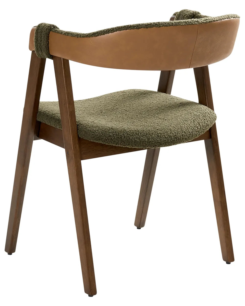 Modern Upholstered Dining Chair – Solid Wood Frame with Curved Backrest