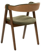 Modern Upholstered Dining Chair – Solid Wood Frame with Curved Backrest