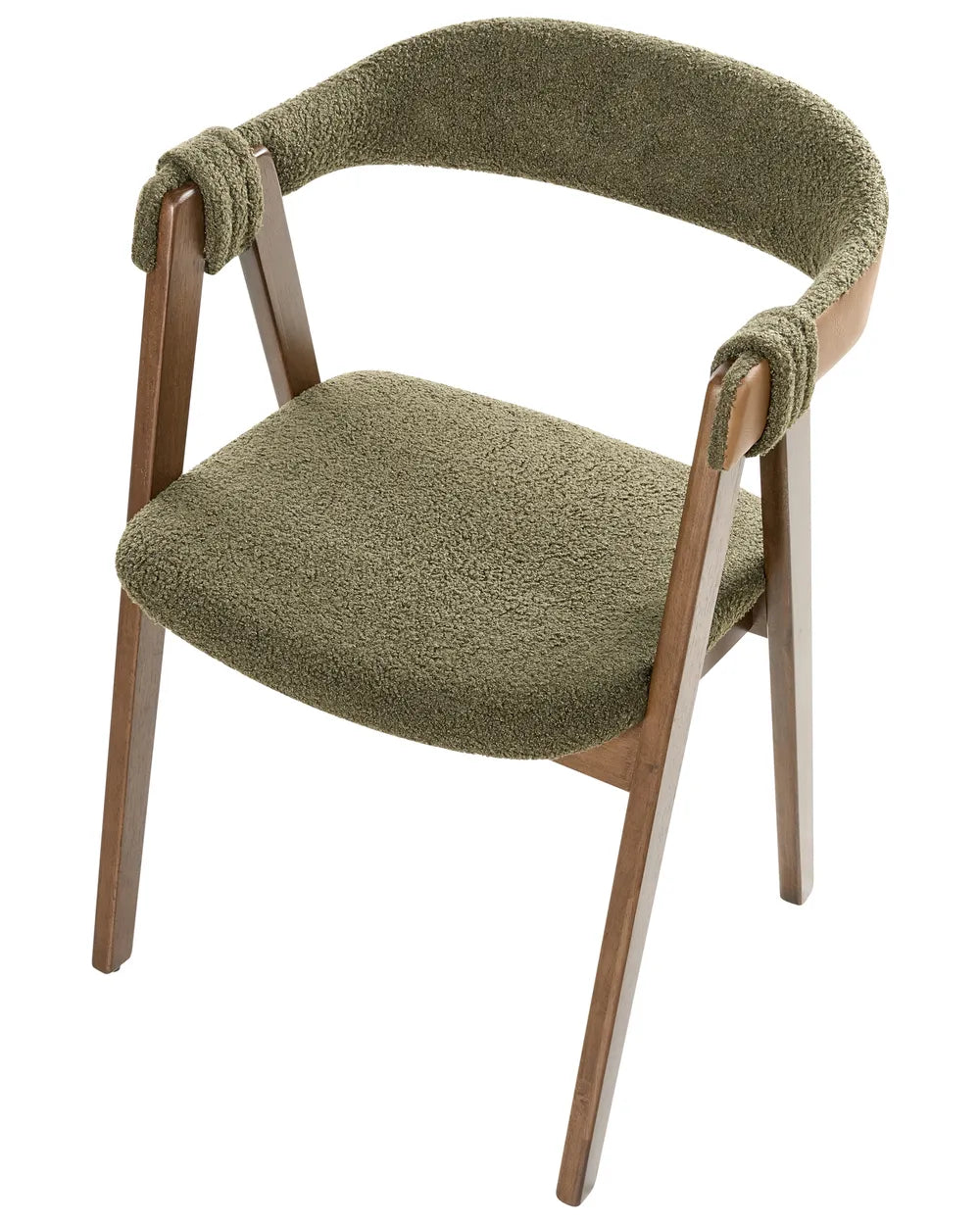 Modern Upholstered Dining Chair – Solid Wood Frame with Curved Backrest