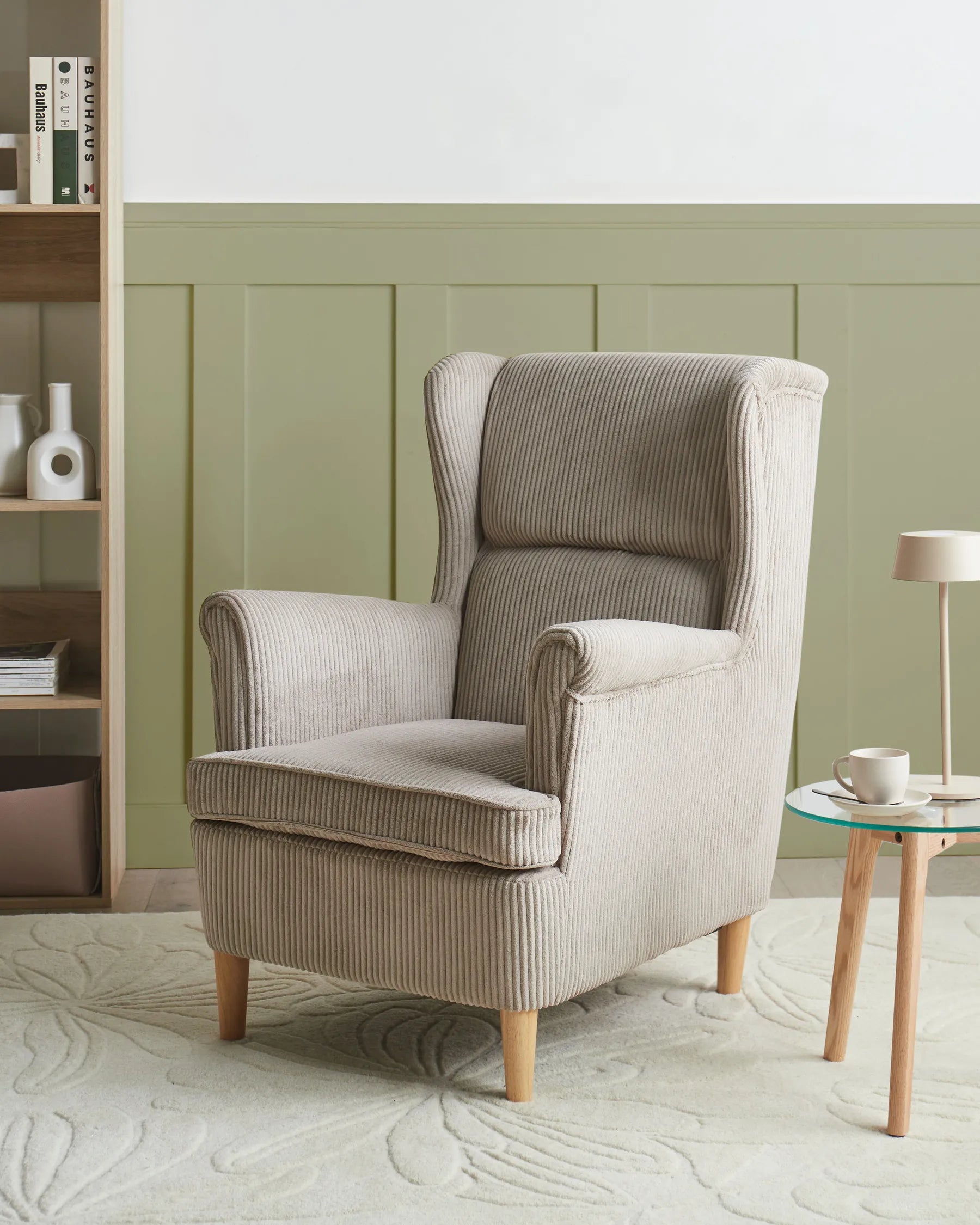 Wingback Chair ABSON Corduroy Beige