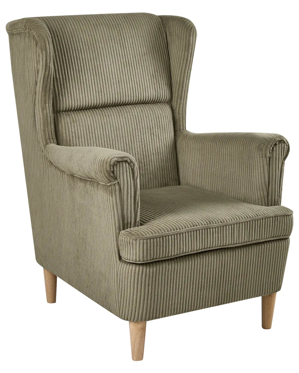 Wingback Chair ABSON Corduroy Green