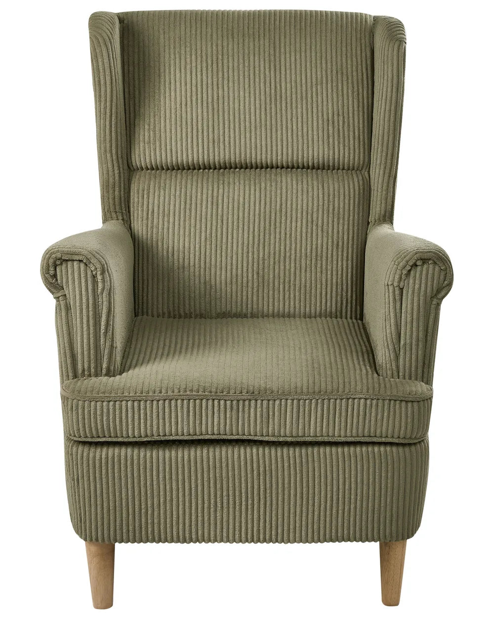 Wingback Chair ABSON Corduroy Green