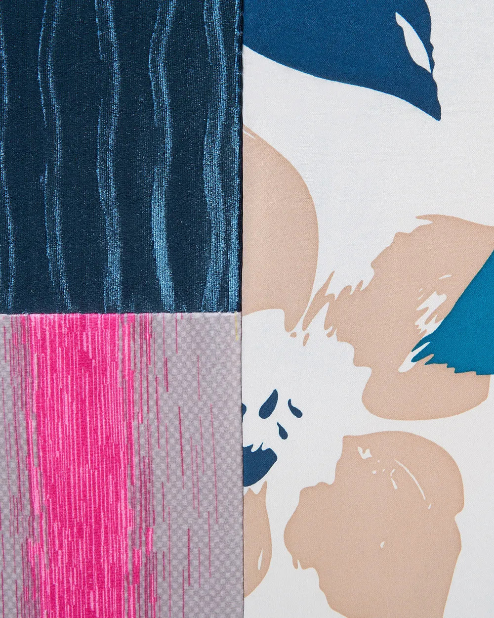 MANDAL Retro Patchwork Fabric Armchair – Multicolour Upholstered Accent Chair with Wooden Legs