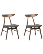 Scandinavian Wooden Dining Chair – Upholstered Seat with Curved Backrest