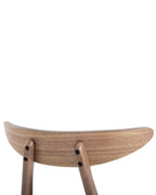 Scandinavian Wooden Dining Chair – Upholstered Seat with Curved Backrest