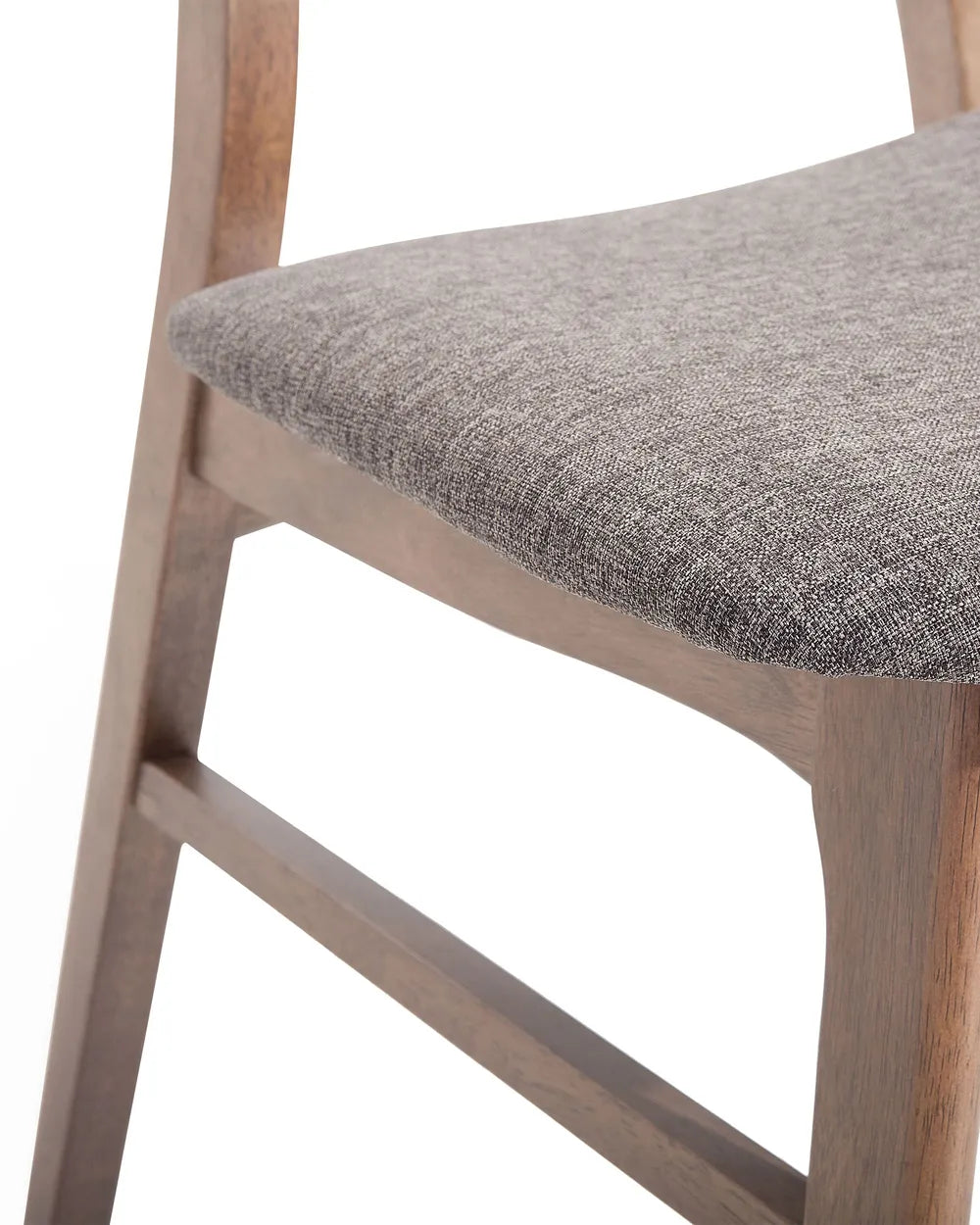 Scandinavian Wooden Dining Chair – Upholstered Seat with Curved Backrest