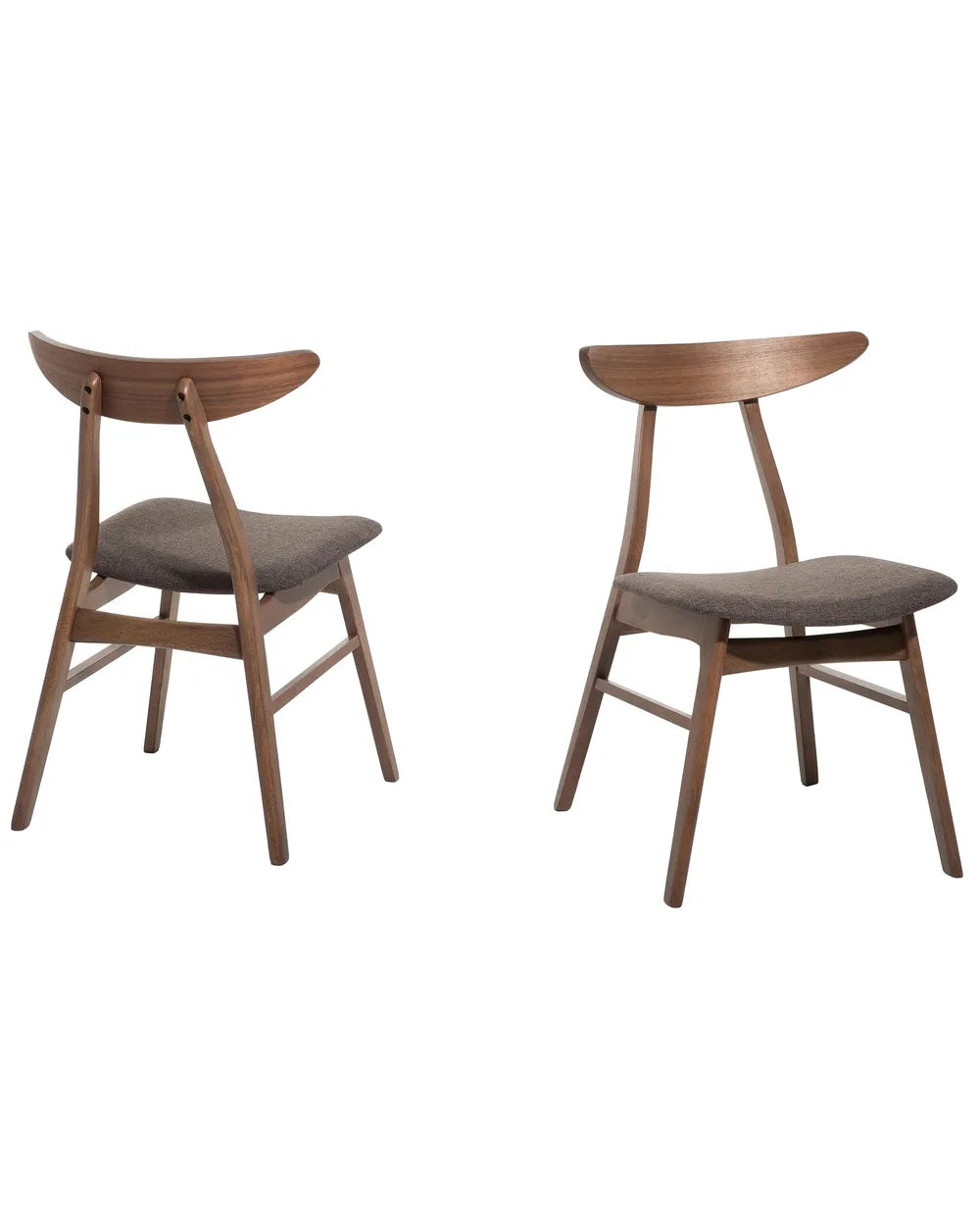 Scandinavian Wooden Dining Chair – Upholstered Seat with Curved Backrest