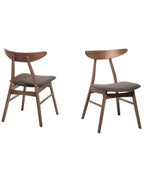 Scandinavian Wooden Dining Chair – Upholstered Seat with Curved Backrest