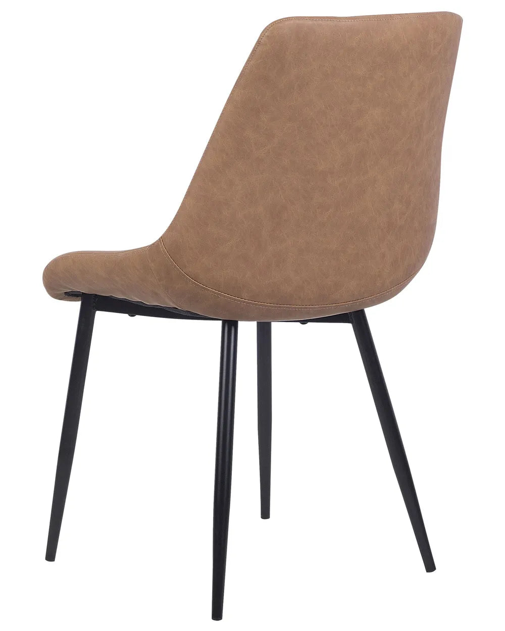 Modern Upholstered Dining Chair – Quilted Faux Leather with Black Metal Legs