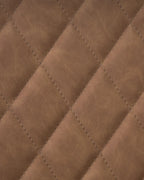 Modern Upholstered Dining Chair – Quilted Faux Leather with Black Metal Legs