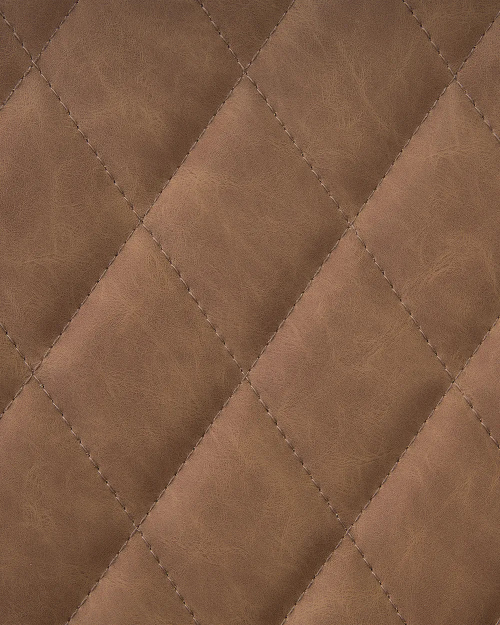 Modern Upholstered Dining Chair – Quilted Faux Leather with Black Metal Legs
