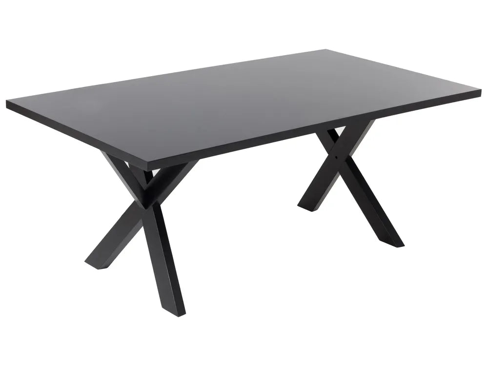 Kitchen Table LISALA Black 180 × 100 cm – Seats up to 8 People