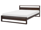 Modern Low Platform Bed Frame – Dark Walnut Minimalist Bed