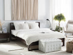 Modern Low Platform Bed Frame – Dark Walnut Minimalist Bed