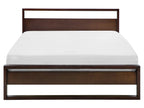 Modern Low Platform Bed Frame – Dark Walnut Minimalist Bed
