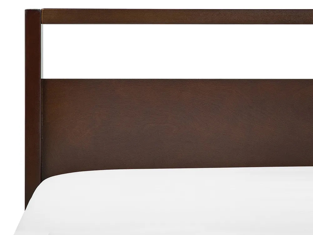 Modern Low Platform Bed Frame – Dark Walnut Minimalist Bed