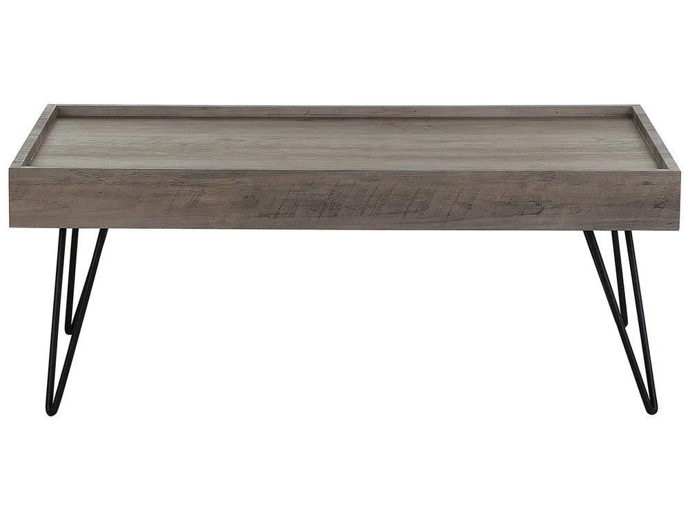 Coffee Table Welton Taupe – Rectangular MDF Top with Metal Legs