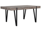Industrial Rustic Dining Table – Wood Grain Top with Black Metal Legs