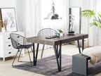 Industrial Rustic Dining Table – Wood Grain Top with Black Metal Legs