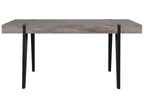 Industrial Rustic Dining Table – Wood Grain Top with Black Metal Legs
