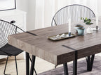 Industrial Rustic Dining Table – Wood Grain Top with Black Metal Legs