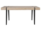 Industrial Rustic Dining Table – Wood Grain Top with Black Metal Legs