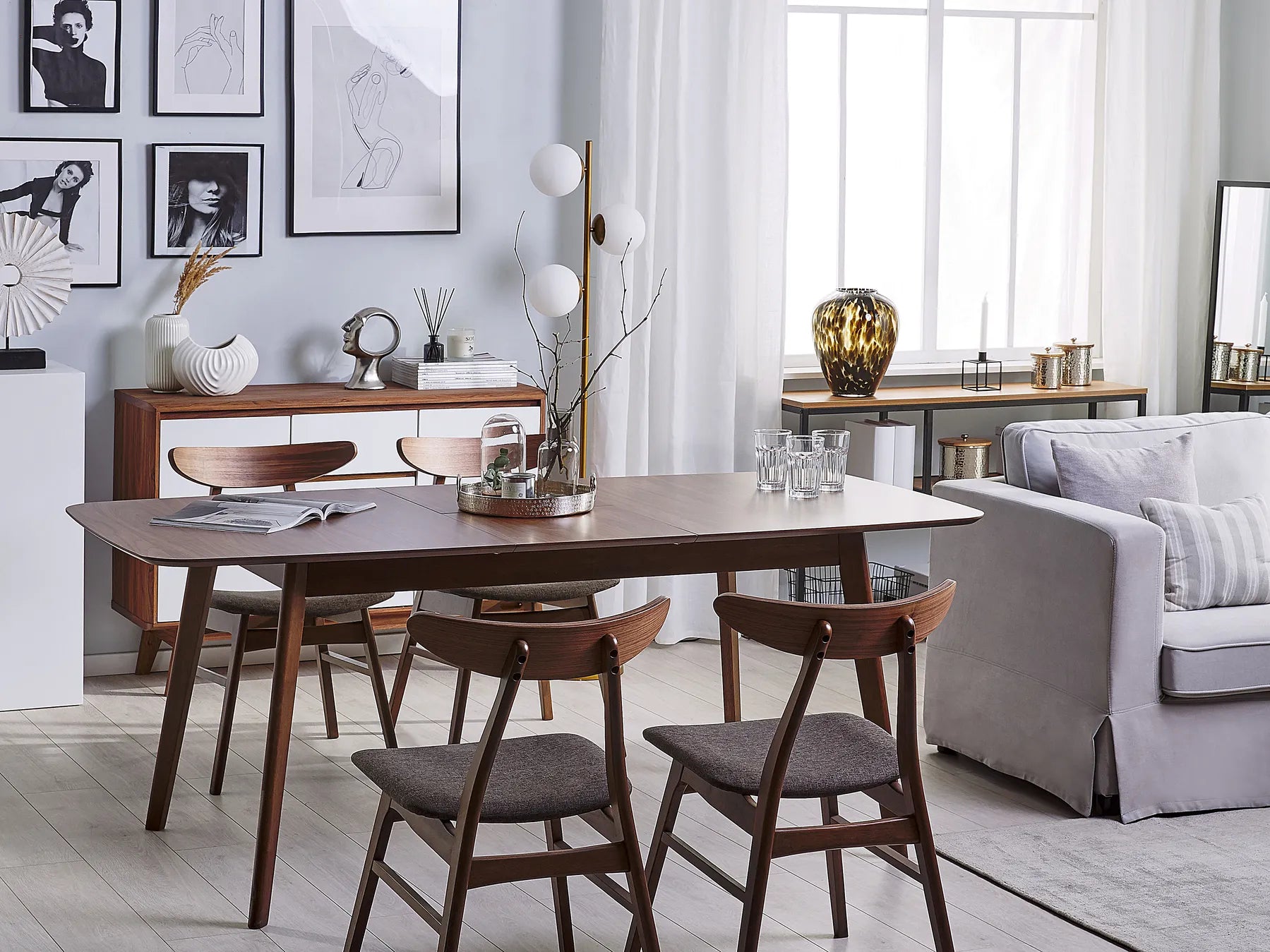 Extending Dining Table MADOX 150/190 x 90 cm – Beige / Dark Brown