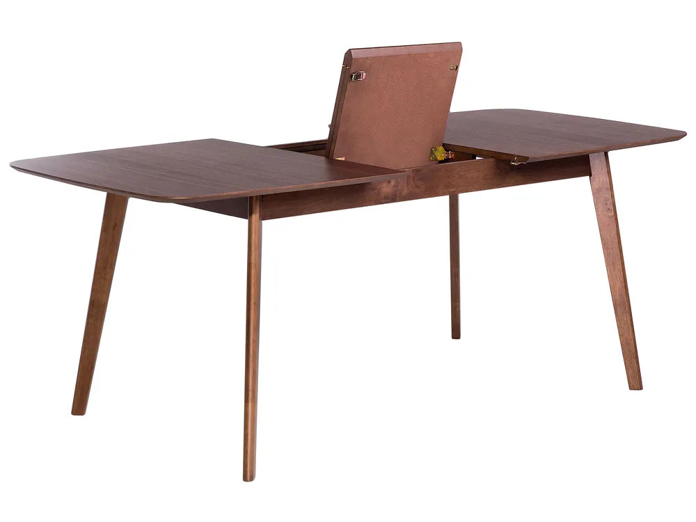 Mid-Century Modern Wooden Dining Table – Walnut Finish