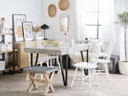 Industrial Rustic Dining Table – Wood Grain Top with Black Metal Legs