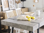 Industrial Rustic Dining Table – Wood Grain Top with Black Metal Legs