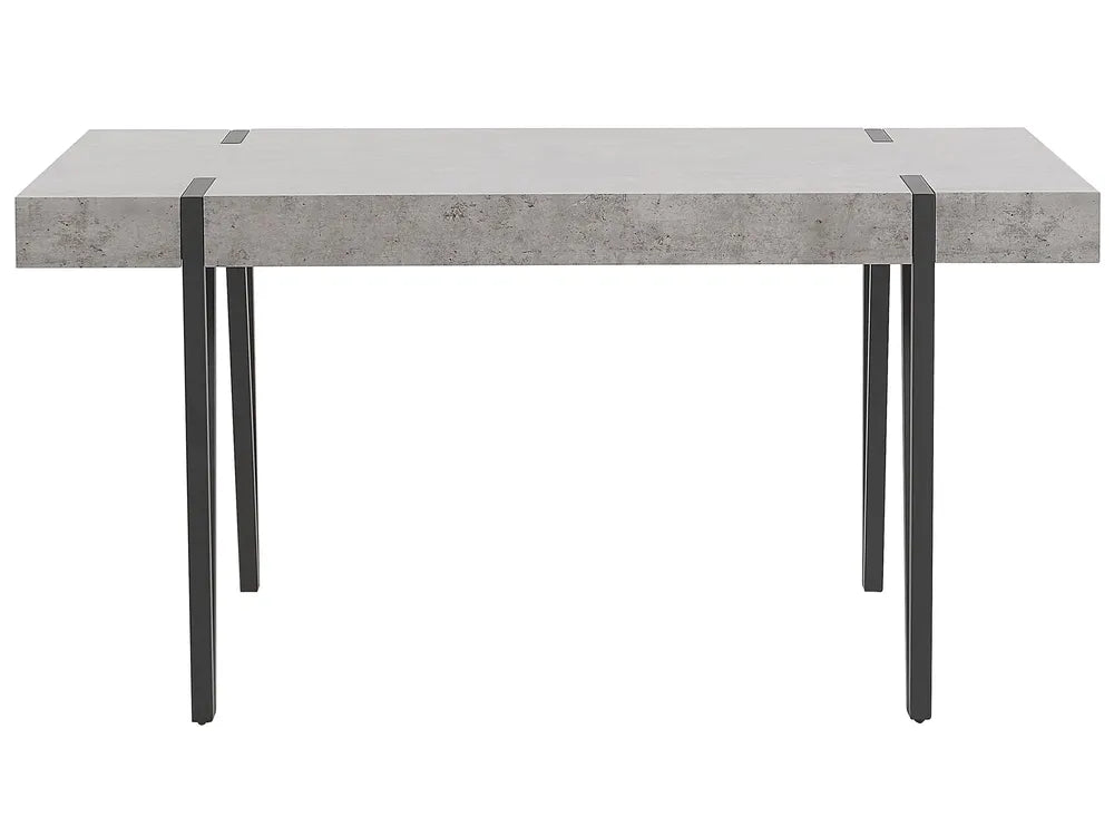 Industrial Rustic Dining Table – Wood Grain Top with Black Metal Legs