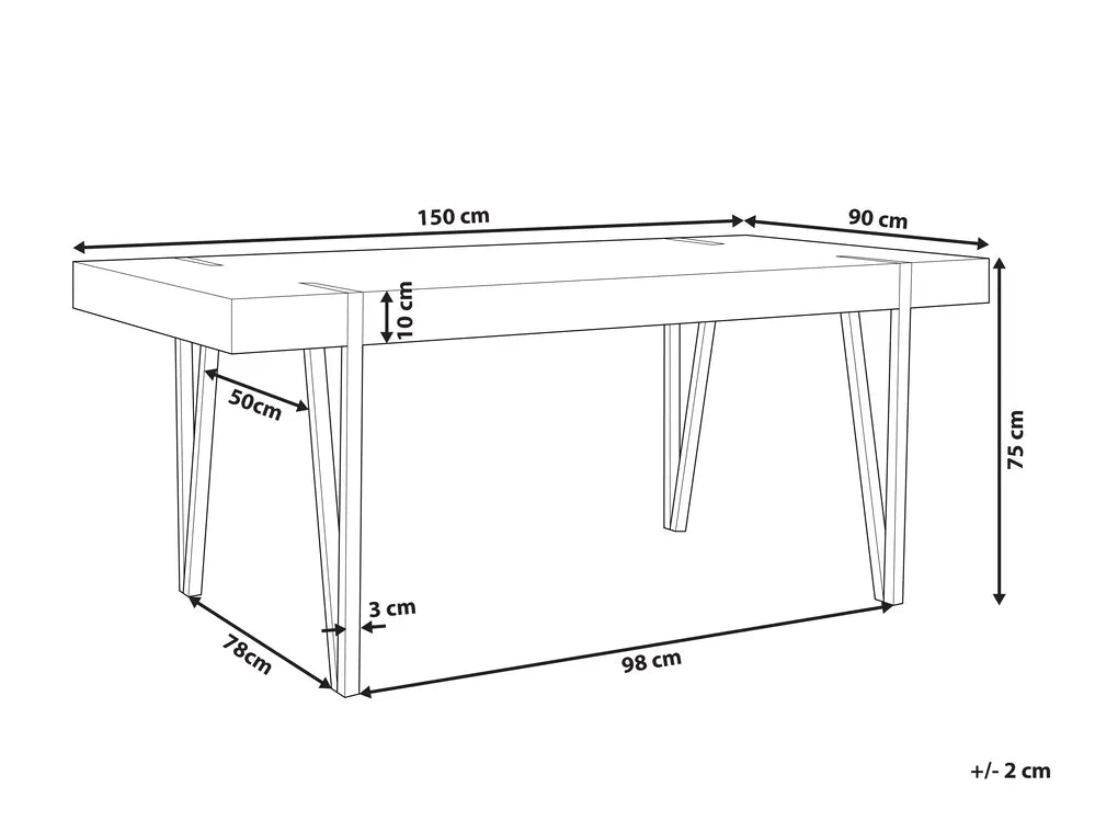 Industrial Rustic Dining Table – Wood Grain Top with Black Metal Legs