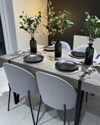 Industrial Rustic Dining Table – Wood Grain Top with Black Metal Legs