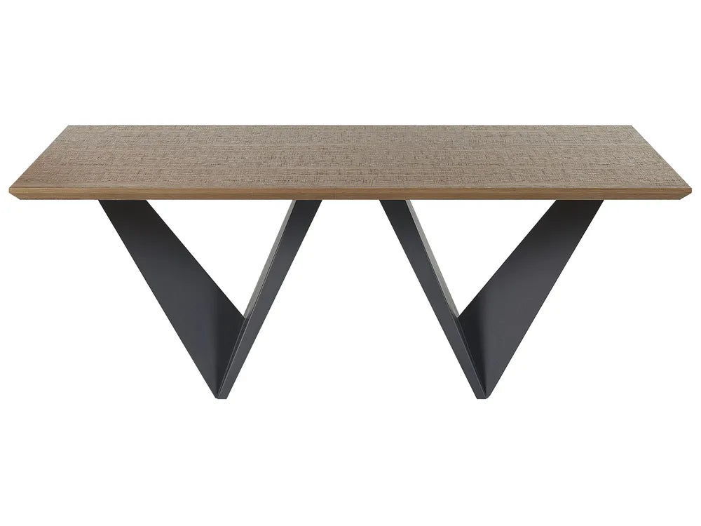 Dining Table SINTRA Dark Brown MDF with Metal Base 200 x 100 cm