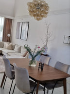 Mid-Century Modern Wooden Dining Table – Walnut Finish