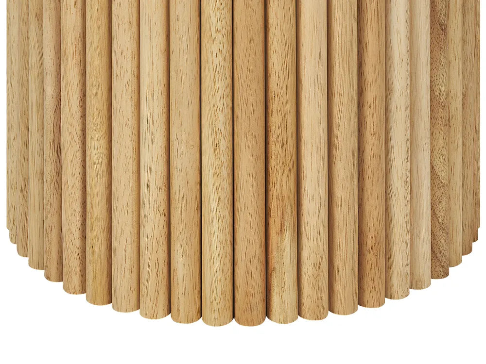 Modern Oval Dining Table with Fluted Pedestal Base – Natural Oak Finish