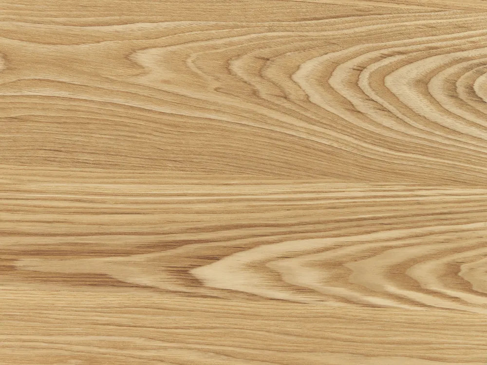 Modern Oval Dining Table with Fluted Pedestal Base – Natural Oak Finish