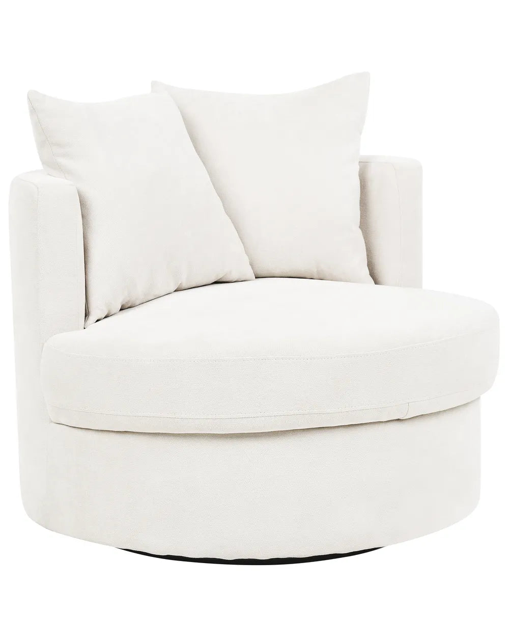 Swivel Armchair DALBY Fabric Light Beige with 360° Rotation, Removable Cushions and Pocket Spring Seat